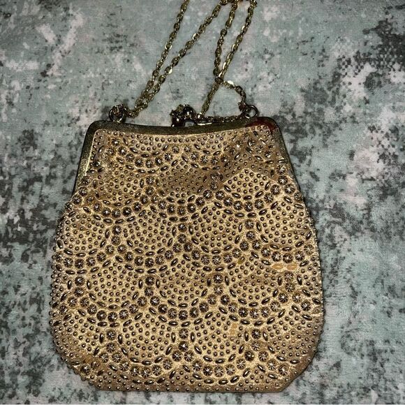 Elegant Gold Beaded Women's Clutch - Picture 2 of 6